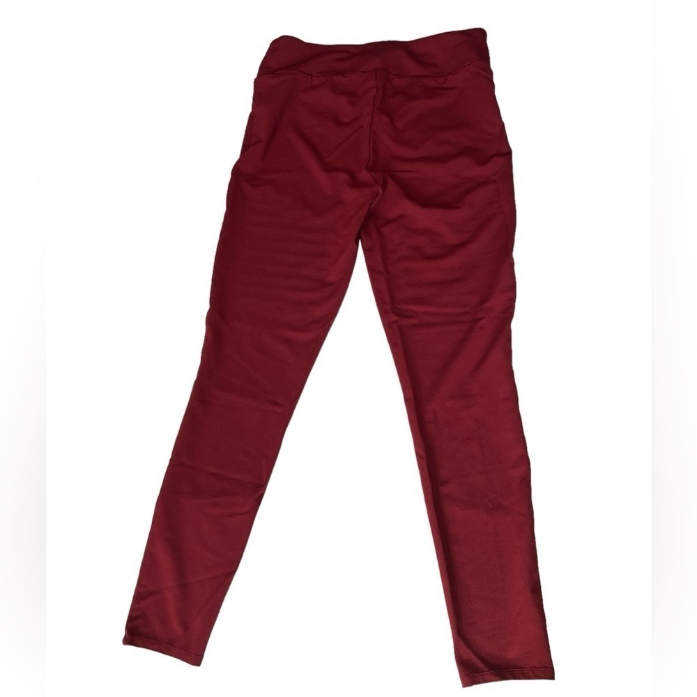Lux - Womens Motto Style Maroon Leggings Sz MD - Picture 2 of 5